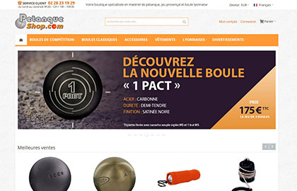 PetanqueShop webpage